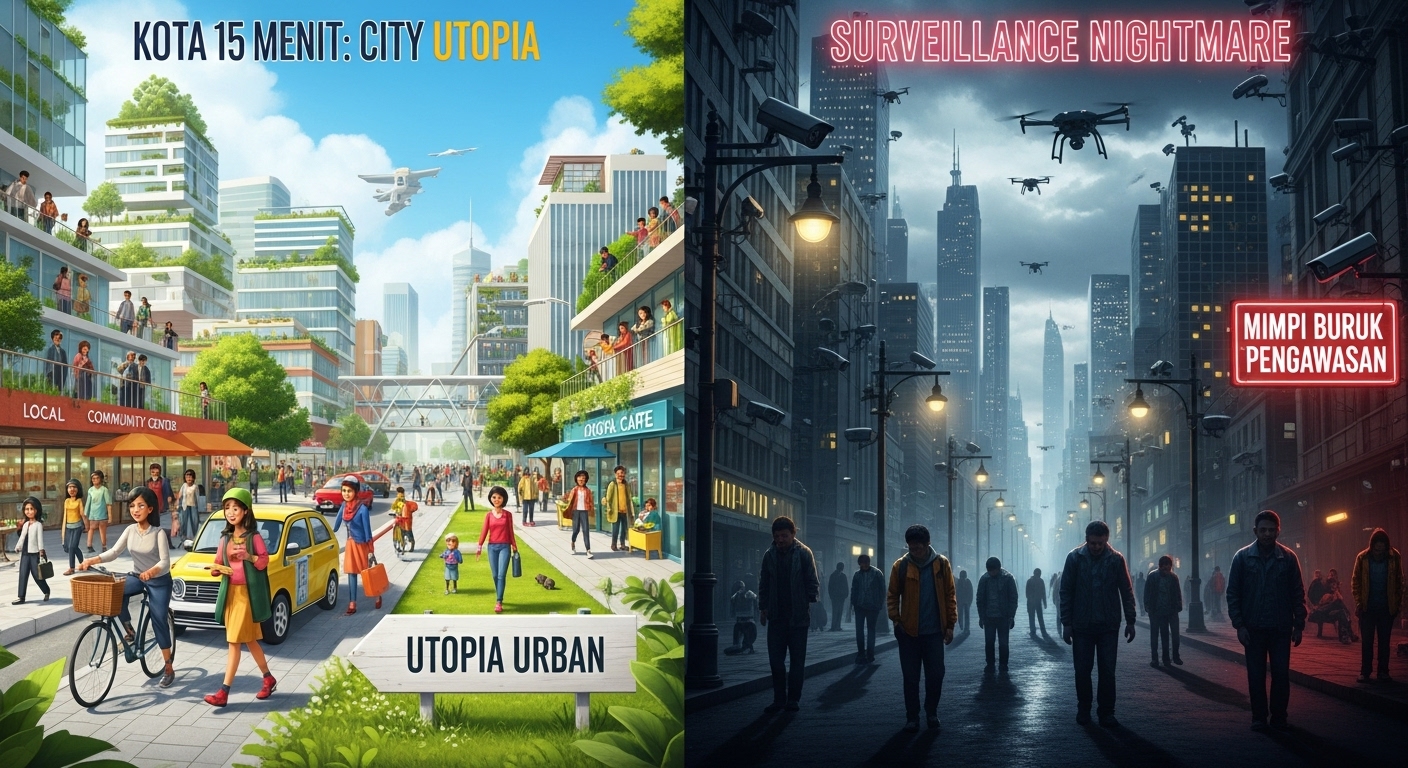 Kota 15 Menit: Utopia Urban atau Mimpi Buruk Pengawasan?